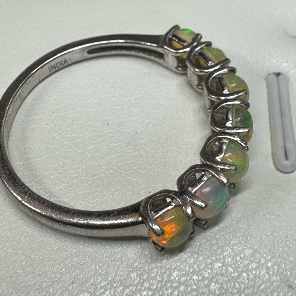 925 Multi Ethiopian Opal Ring - image 3